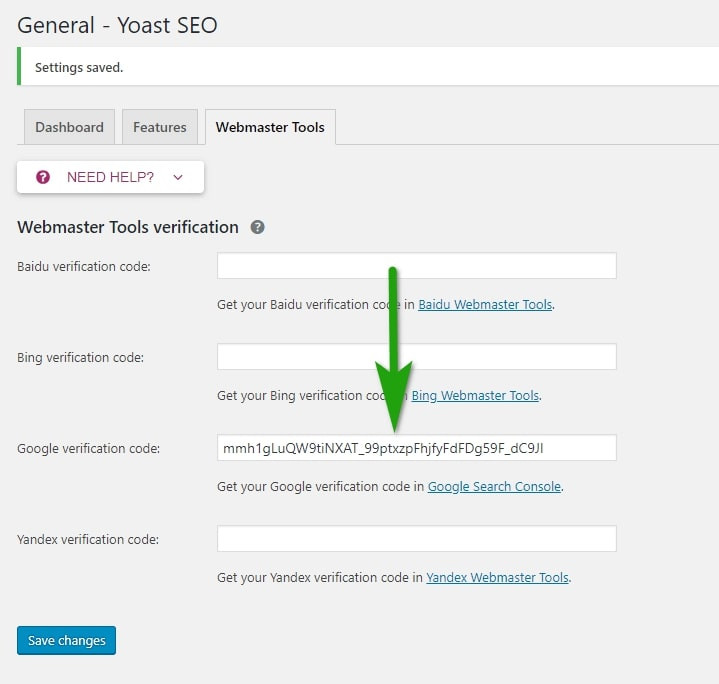 alt: Dán mã code Google Search Console