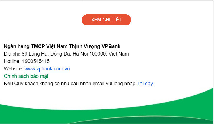 alt text: Phần cuối email gồm chữ ký, tagline và thông tin liên hệ