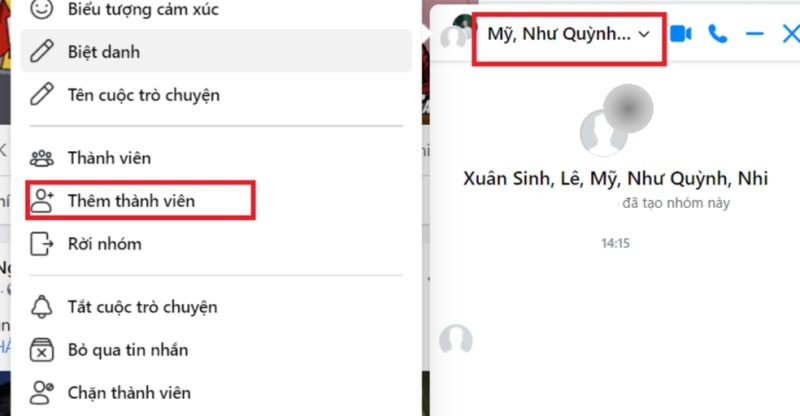 Cách thêm thành viên nhóm trong Messenger