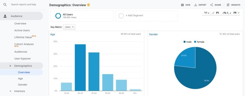 chân dung khách hàng mục tiêu trong google analytics