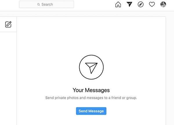 Click vào “Send Message” để bắt đầu gửi tin nhắn Instagram trên máy tính