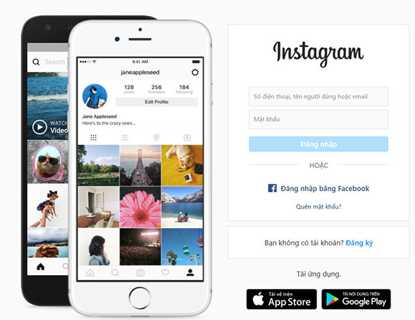 Đăng nhập tài khoản để chat trên Instagram bằng máy tính