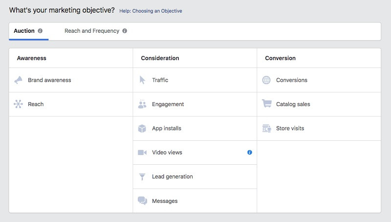 Mục tiêu quảng cáo Facebook