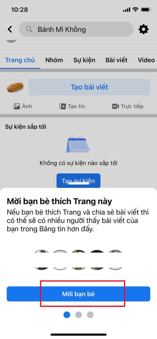 Nút Mời bạn bè