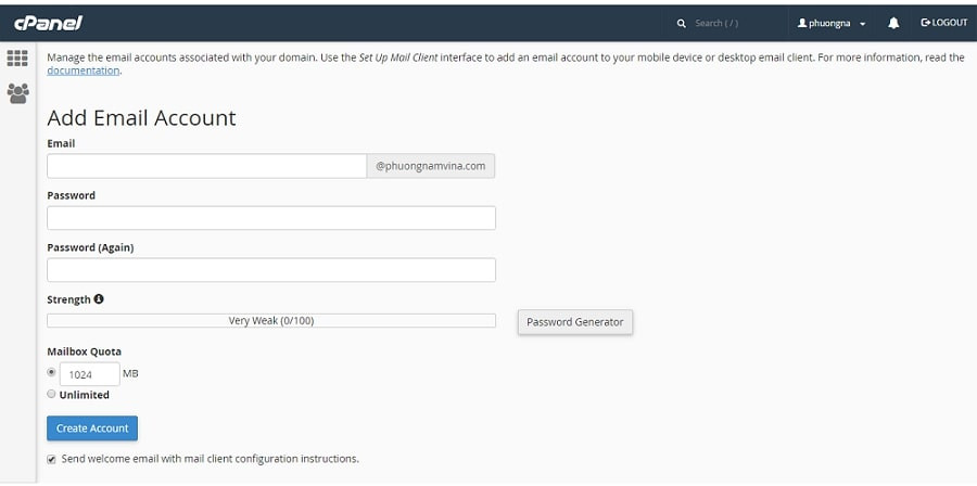 Cách tạo email trên Server Mail Linux