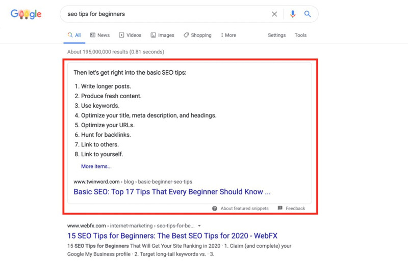 Snippet là gì? Bí quyết chiếm lĩnh vị trí số 0 trên Google